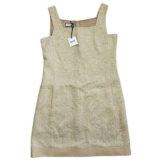 Moschino Dresses & Skirts - Moschino Dress 12 Sheath Tweed Gold Sleveless Holiday $459 Retail